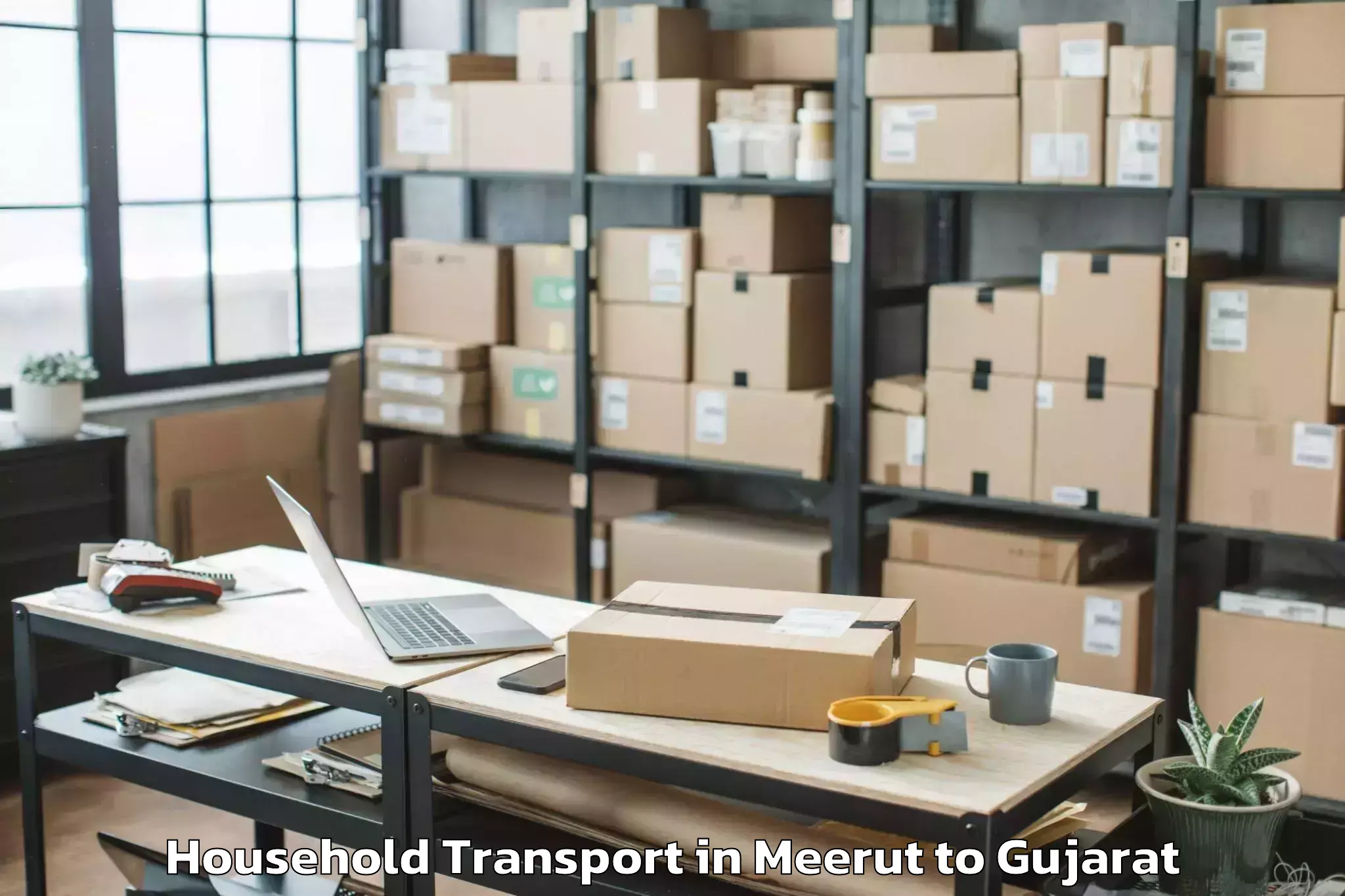 Easy Meerut to Udhana Household Transport Booking